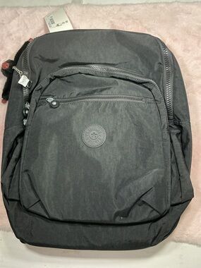 Kipling Black Nylon Daypack with Front Zip Pocket c2